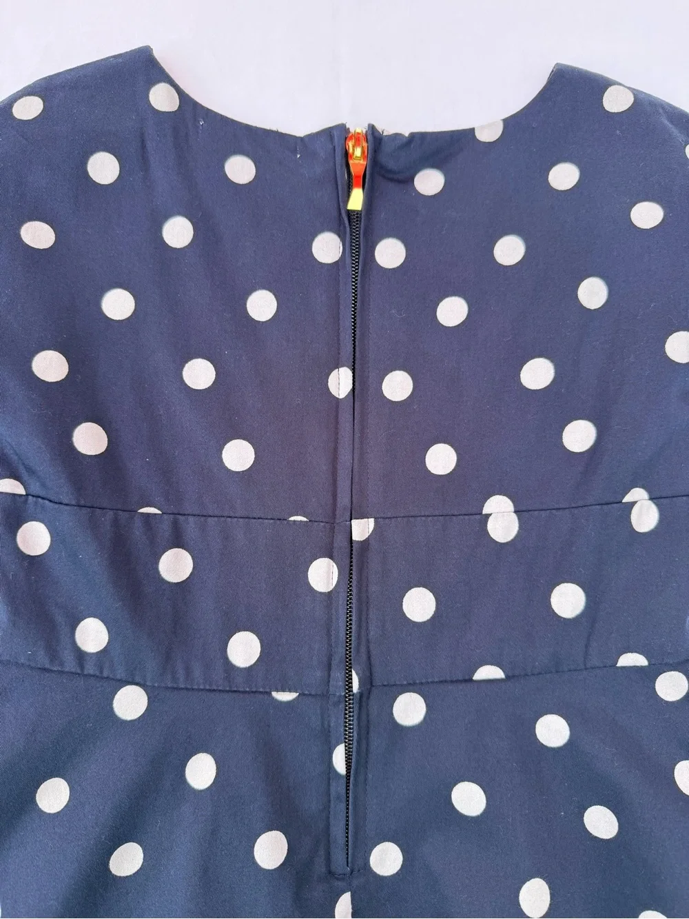 kate spade Navy and White Polka Dot Bow-Applique Dress